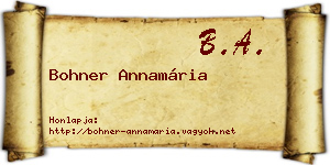 Bohner Annamária névjegykártya