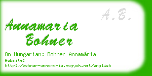 annamaria bohner business card